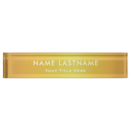 Professional Modern Black and Gold Office Namensplakette