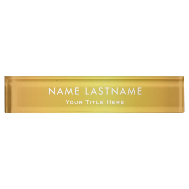 Professional Modern Black and Gold Office Namensplakette (Vorderseite)