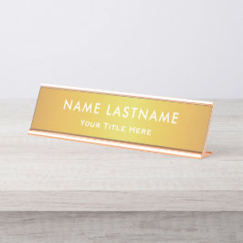 Professional Modern Black and Gold Office Schreibtischnamensplakette