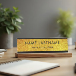 Professional Modern Black and Gold Office Schreibtischnamensplakette