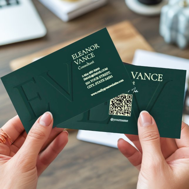 Professional Modern Contemporary Minimalist Green  Visitenkarte (Von Creator hochgeladen)
