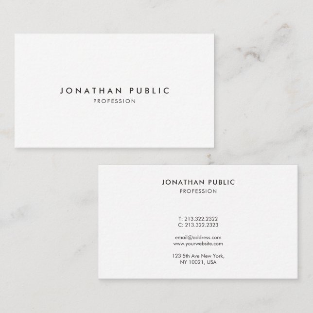 Professional Modern Elegant Simple Design Template Visitenkarte (Vorne/Hinten)