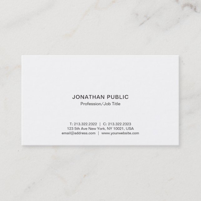 Professional Modern Elegant White Simple Company Visitenkarte (Vorderseite)