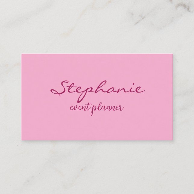 Professional Modern Pink Colorful Girly Elegant Visitenkarte (Vorderseite)