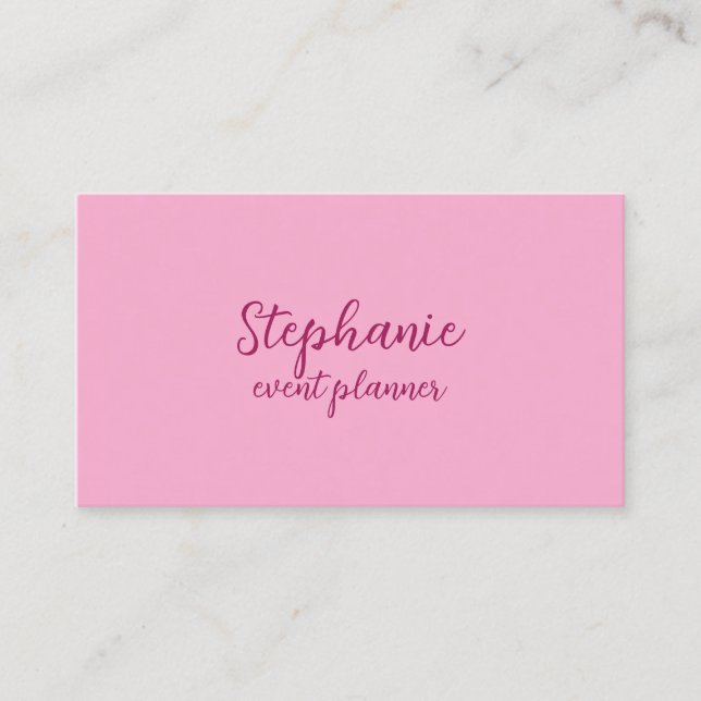 Professional Modern Pink Colorful Trendy Girly Visitenkarte (Vorderseite)