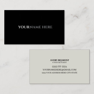 Professional Modern Simple Black Minimalist Busine Visitenkarte