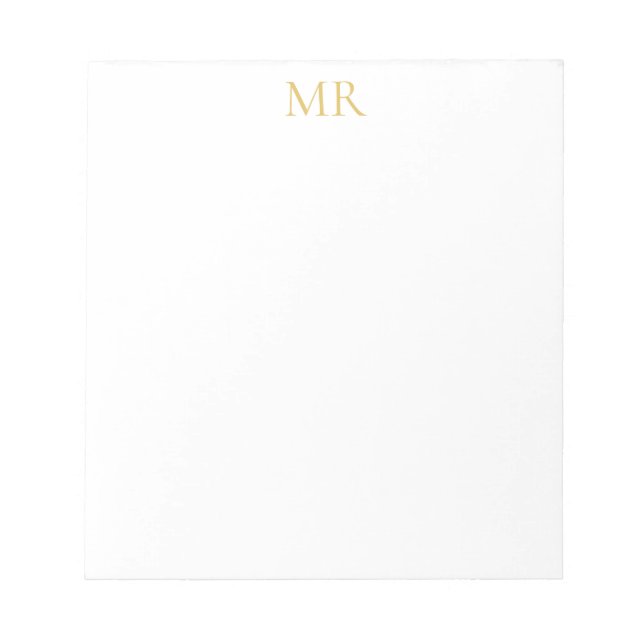 Professional Monogram Minimalist Plain Name Notizblock (Vorderseite)