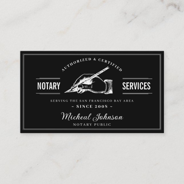 Professional Notary Services QR Code Customizable Visitenkarte (Vorderseite)