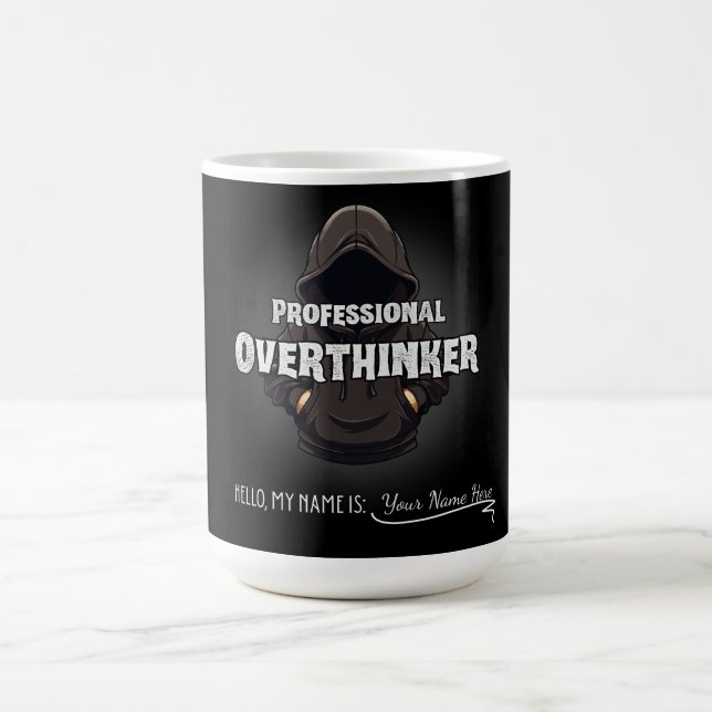 Professional Overthinker Funny Custom Name Mug Kaffeetasse (Mittel)