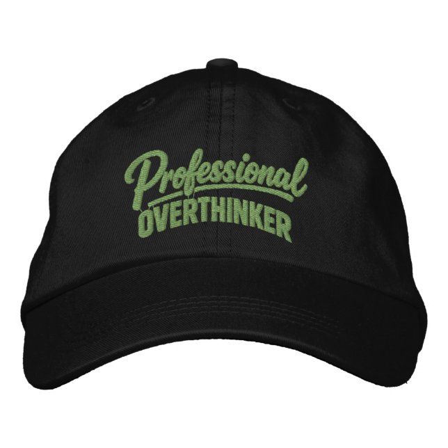 Professional Overthinker Funny Humor Bestickte Baseballkappe (Vorderseite)