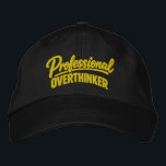 Professional Overthinker Funny Humor Bestickte Baseballkappe<br><div class="desc">Professional Overthinker Funny embroidered cap from Ricaso - Show off your sense of humor with the “Professional Overthinker” text-based design — perfect for anyone whose mind never quite switches off. Simple, bold typography delivers the joke instantly, making it relatable for thinkers, planners, worriers, and anyone who tends to analyze things...</div>