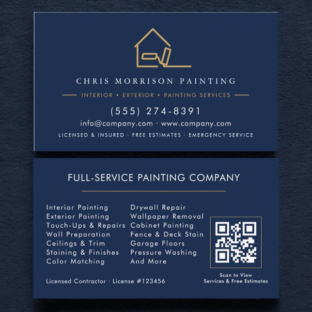 Professional Painter Painting Company QR Code Visitenkarte (Von Creator hochgeladen)