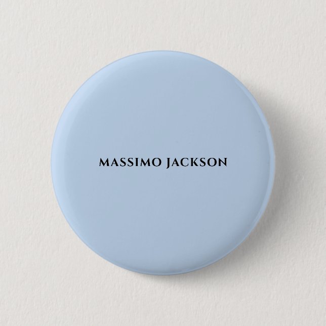 Professional pale blue modern minimalist name button (Vorderseite)