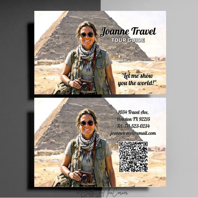 Professional Personal Tour Guide Business Card Visitenkarte (Von Creator hochgeladen)