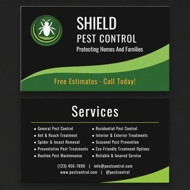 Professional Pest Control Service Company Visitenkarte (Von Creator hochgeladen)