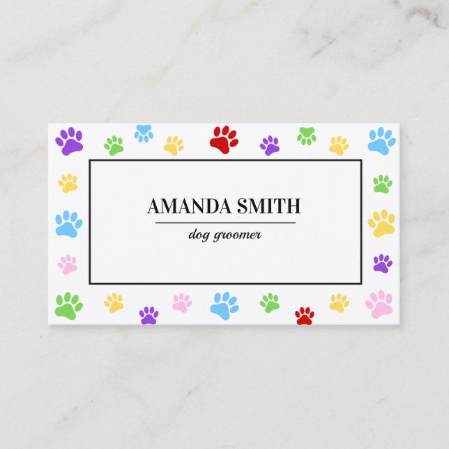 Professional Pet Grooming & Animal Care Visitenkarte (Vorderseite)
