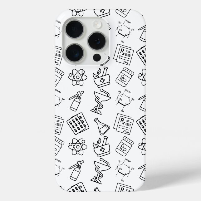 Professional Pharmacy Icon Pattern IPhone Case (Rückseite)