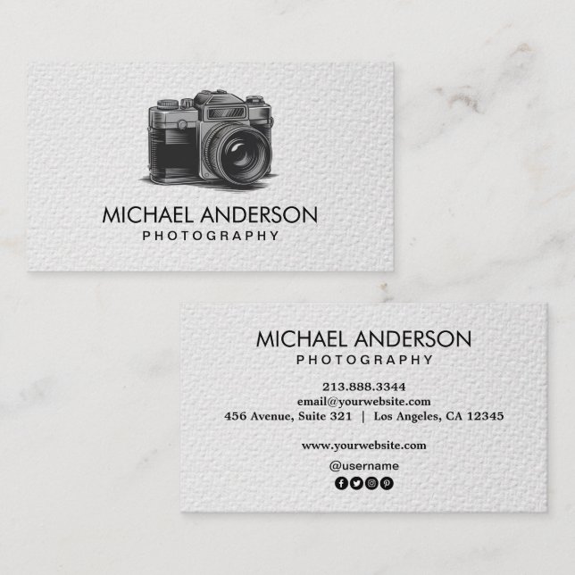 Professional Photographer camera logo Photography  Visitenkarte (Vorne/Hinten)