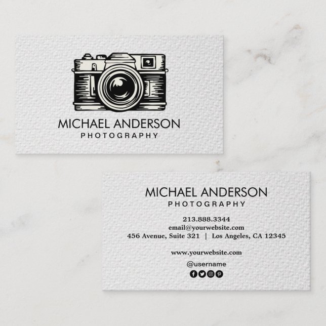 Professional Photographer camera logo Photography  Visitenkarte (Vorne/Hinten)