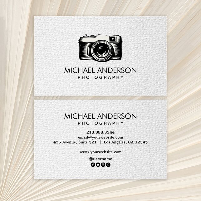 Professional Photographer camera logo Photography  Visitenkarte (Von Creator hochgeladen)
