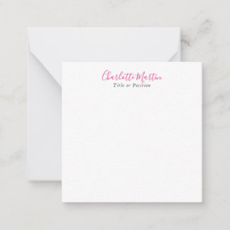 Professional Pink White Manager Consultant Chief Mitteilungskarte