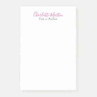 Professional Pink White Manager Consultant Chief Post-it Klebezettel