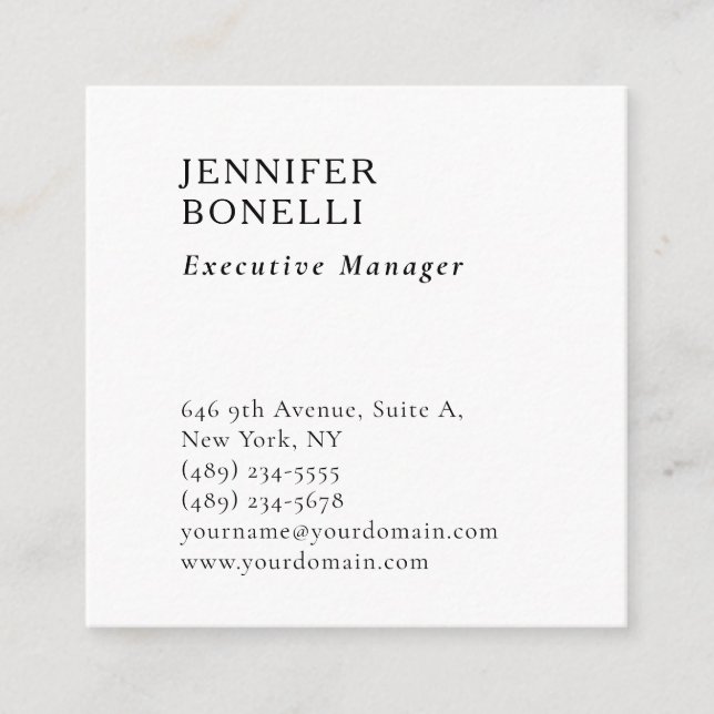 Professional plain minimalist modern trendy begleitkarte (Vorderseite)