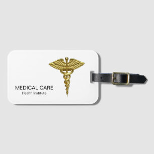 Professional Precious Medical Gold Caduceus Gepäckanhänger