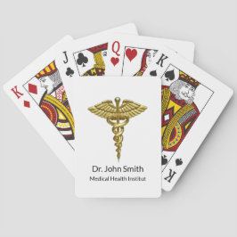 Professional Precious Medical Gold Caduceus Spielkarten