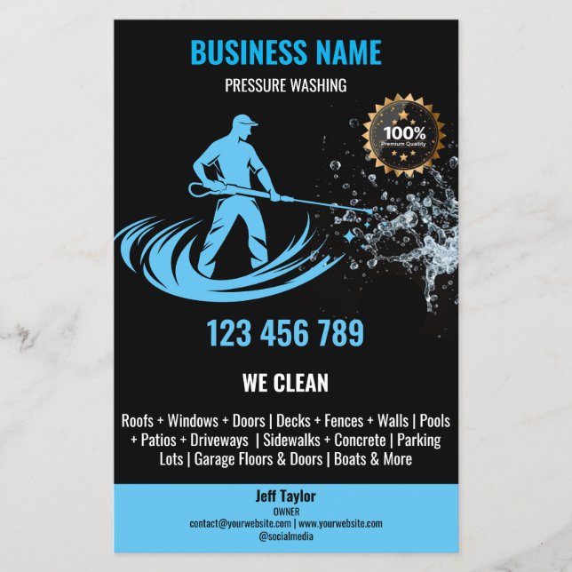 Professional Pressure Washing Power Cleaning House Flyer (Vorne)