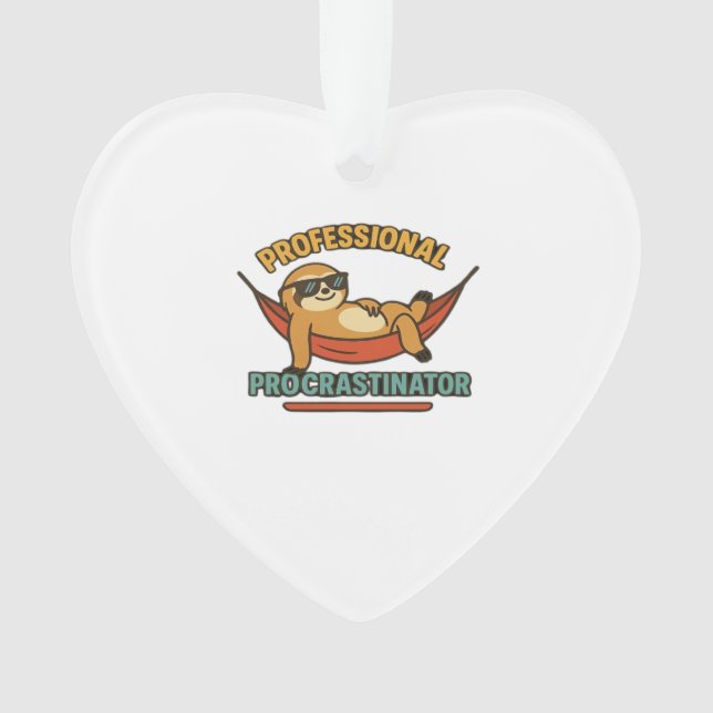 Professional Procrastinator Sloth Retro T-Shirt Cl Ornament (Vorderseite)