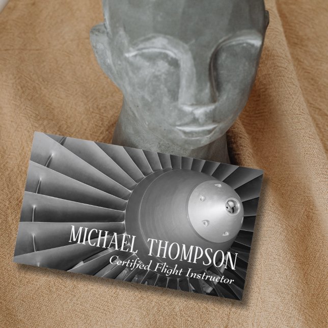 Professional QR Code Photo Gray Aviation Pilot Visitenkarte (Von Creator hochgeladen)