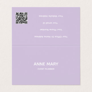 Professional QR Code Purple White Lavender Violet Visitenkarten