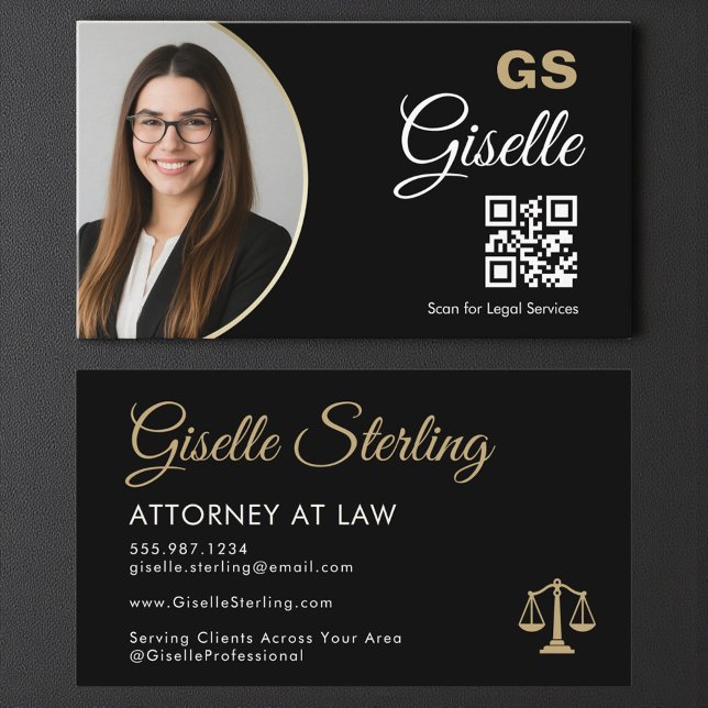 Professional Scales of Justice Lawyer Photo Visitenkarte (Von Creator hochgeladen)