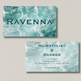 Professional Seafoam Silver White Name Visitenkarte