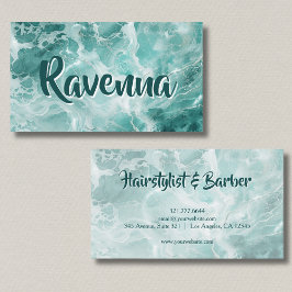 Professional Seafoam Silver White Name Visitenkarte
