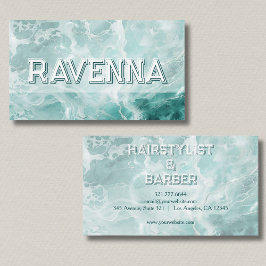 Professional Seafoam Silver White Name Visitenkarte