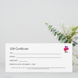 Professional Simple Custom Logo Gift Certificate Einladung