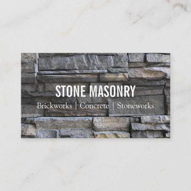 Professional Stone Masonry Business Card Design Visitenkarte (Vorderseite)