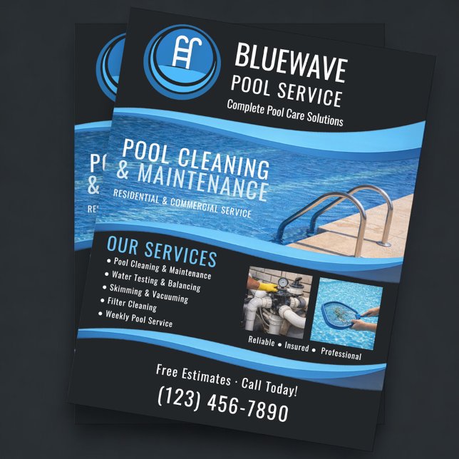 Professional Swimming Pool Service Company Flyer (Von Creator hochgeladen)