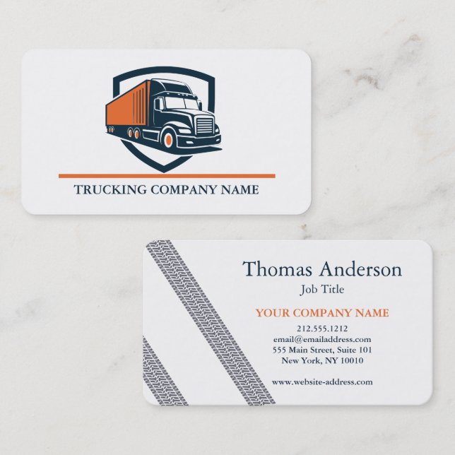 Professional Trucking Driver Simple Modern Logo Visitenkarte (Vorne/Hinten)