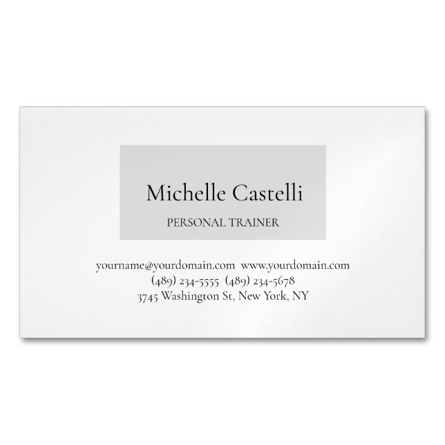 Professional Unique Minimalist Plain Magnetische Visitenkarte (Vorderseite)