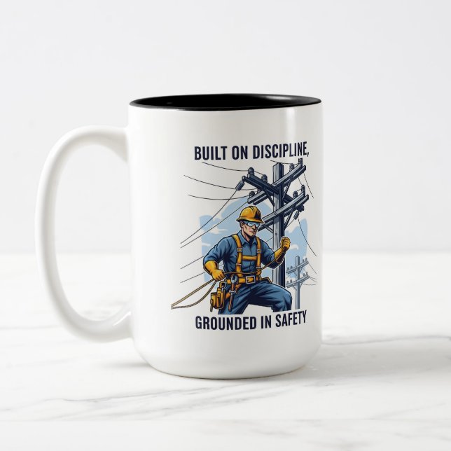 Professional Utility Lineman Gift Zweifarbige Tasse (Links)