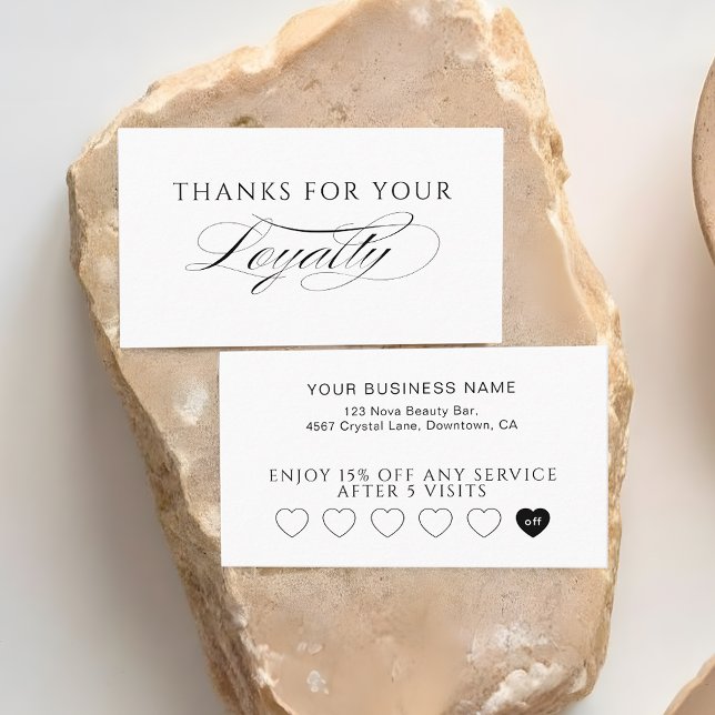 Professional White Hearts Customer Loyalty Cards Treuekarte (Von Creator hochgeladen)