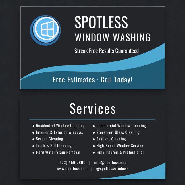 Professional Window Washing Company Visitenkarte (Von Creator hochgeladen)