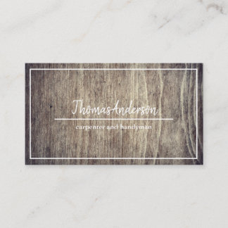 Professional Wood Grain Rustic Carpentry Visitenkarte