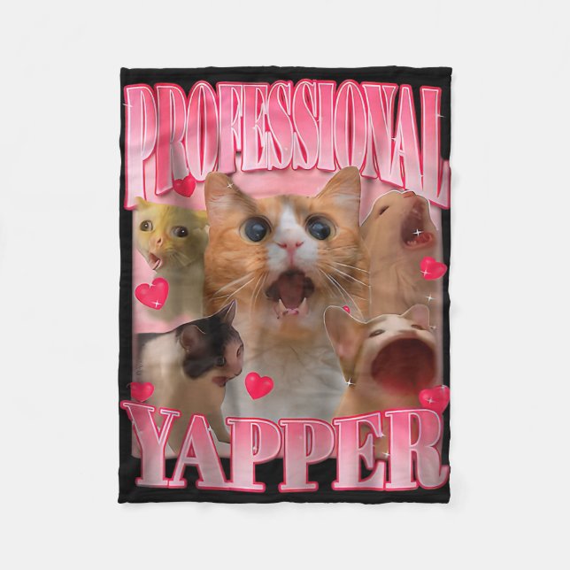 Professional Yapper Cat Funny Oddly Specific Dank  Fleecedecke (Vorderseite)