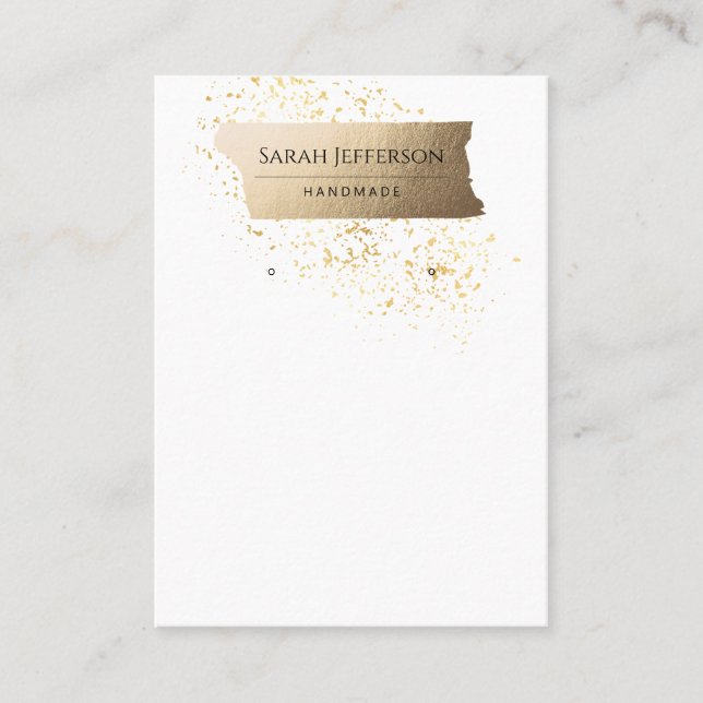 	ProfessionalFaux Gold Minimalistisch Earring Card Visitenkarte (Vorderseite)