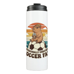 Professioneell Unbeeindruckter Capybara Fußballfan Thermosbecher