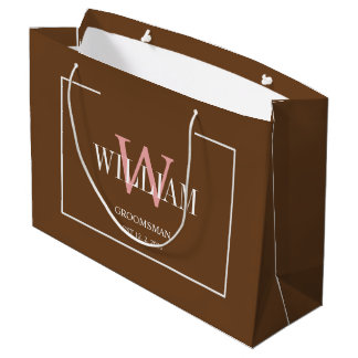 Professionell Braun & Weiß Brautjungfern Minimalis Große Geschenktüte